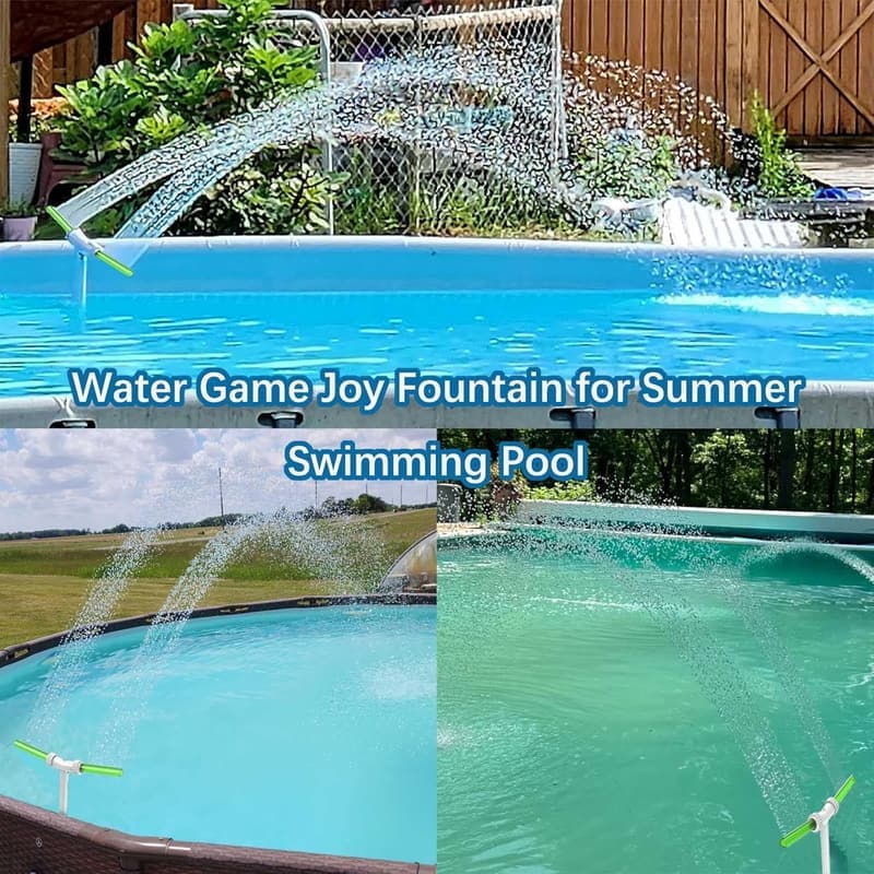2-in-1 Poolwasserfall mit grünem Nachtglow für Springbrunnen