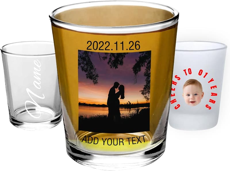 Personalisierte Schnapsgläser mit Foto für Whiskey-Liebhaber