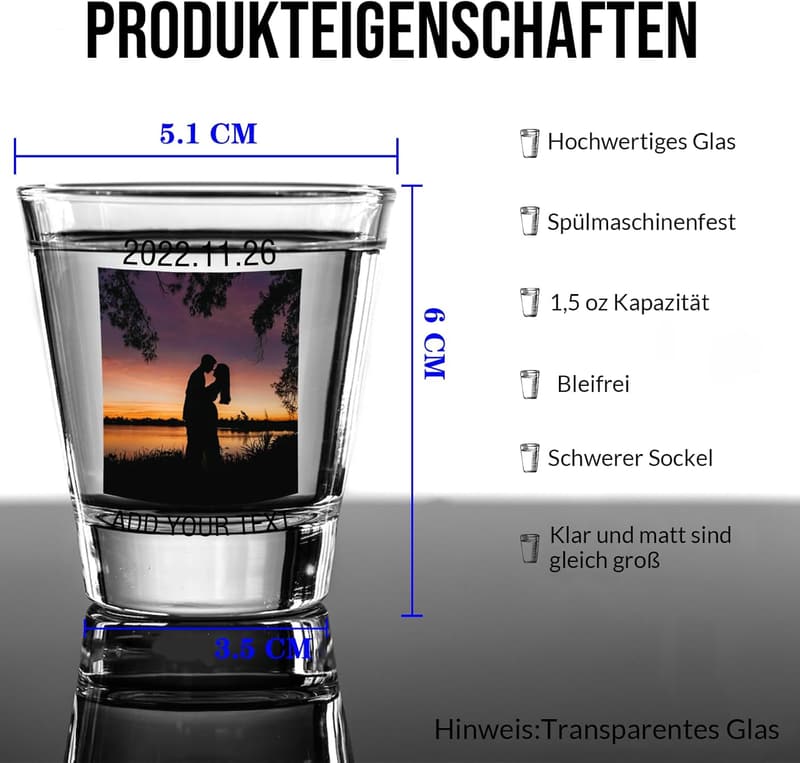 Personalisierte Schnapsgläser mit Foto für Whiskey-Liebhaber