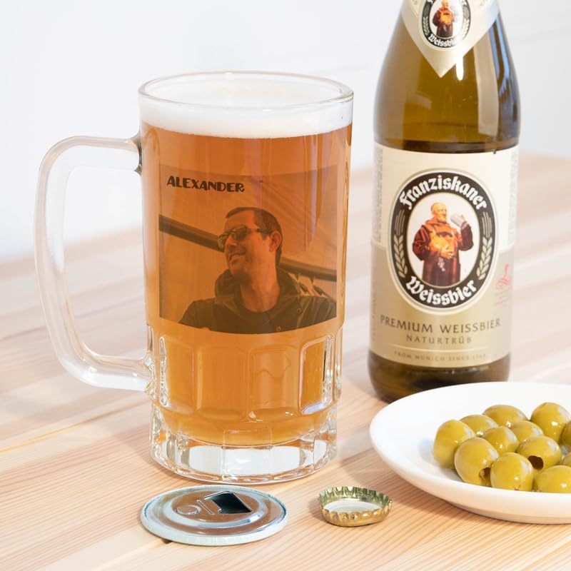 Personalisierte Bierkrüge mit Foto und Text - 500 ml Geschenkidee