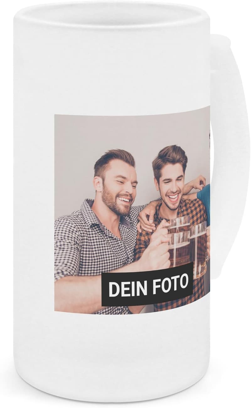 Personalisiertes Glas-Bierkrug mit eigenem Foto gestalten