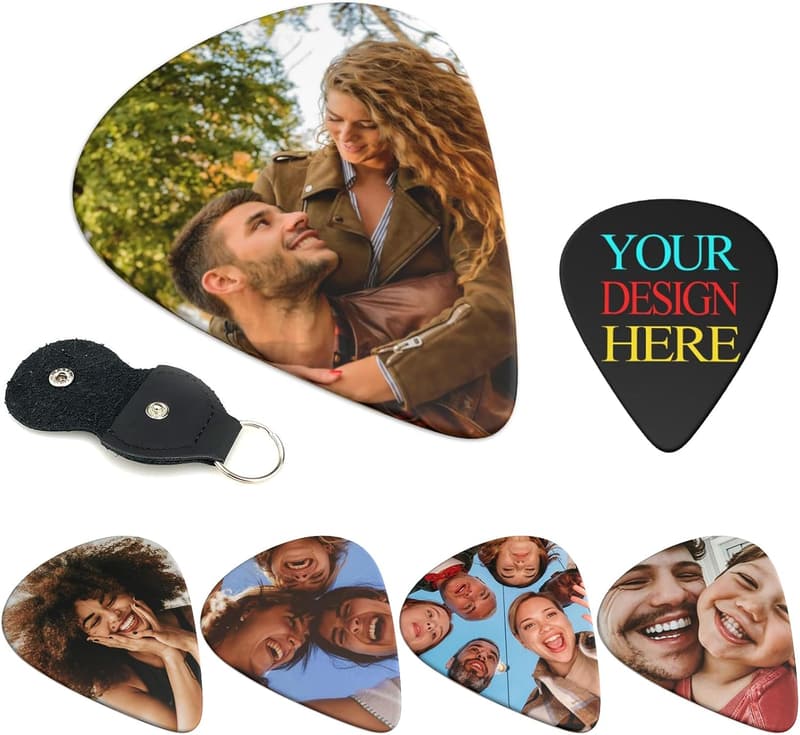 Personalisierte Gitarren-Plektren mit Bild/Text – 6er-Pack