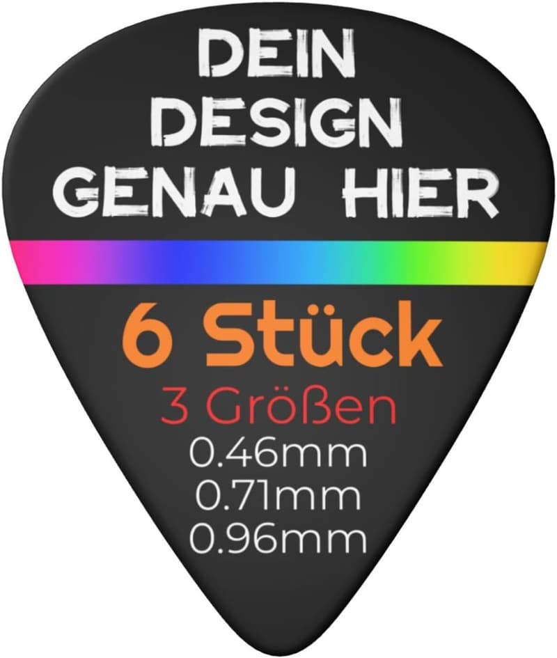 Personalisierte Gitarrenplektren 6 Stück - Beidseitig bedruckt