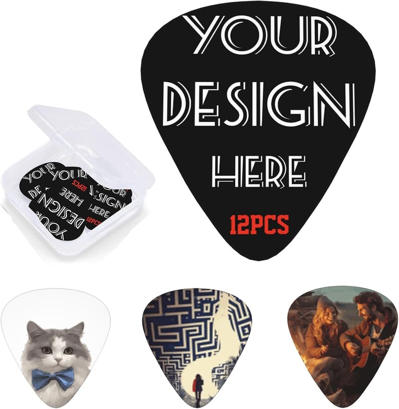 Personalisierte Gitarrenplektren für Freunde – dünn, mittelschwer, mit Design