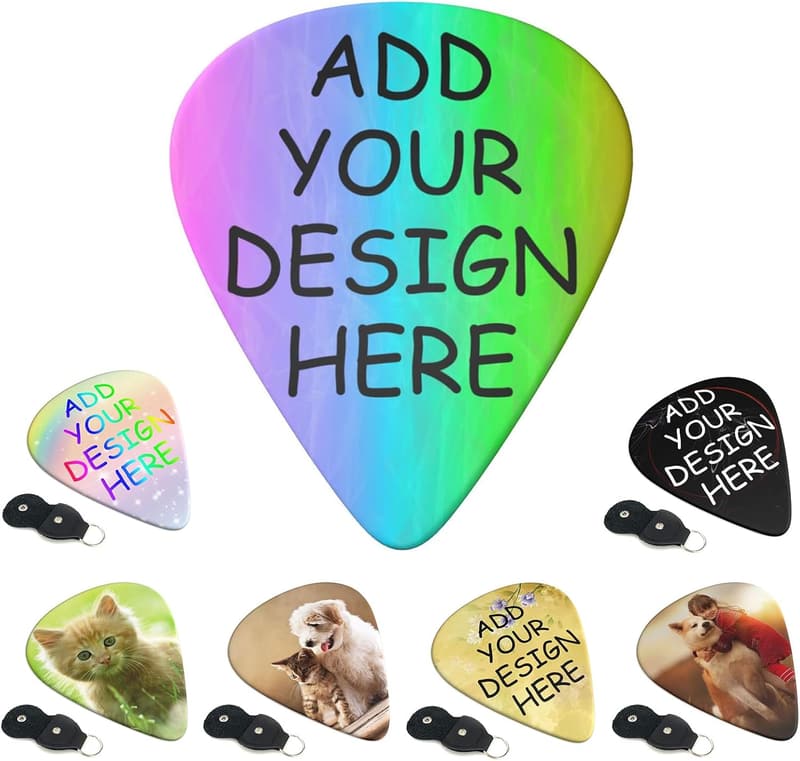 Personalisierte Gitarrenplektren 6er-Pack mit eigenem Design