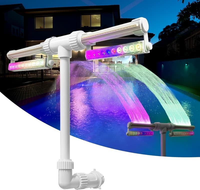 Einstellbarer Poolbrunnen mit LED-Licht für oberirdische und Inground Pools
