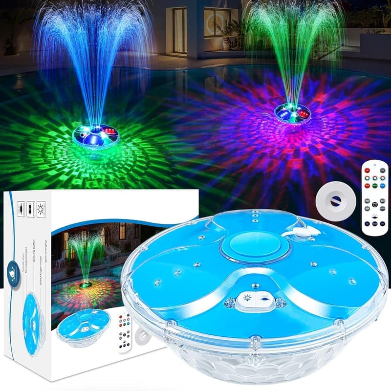 Wiederaufladbarer Schwimmender Poolfontäne mit Lichtshow und Fernbedienung