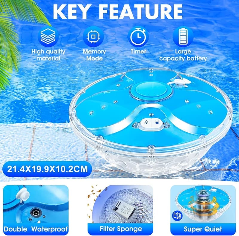 Wiederaufladbarer Schwimmender Poolfontäne mit Lichtshow und Fernbedienung
