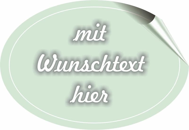 Personalisierte ovale Klebeetiketten mit Wunschtext für Schule und Kita