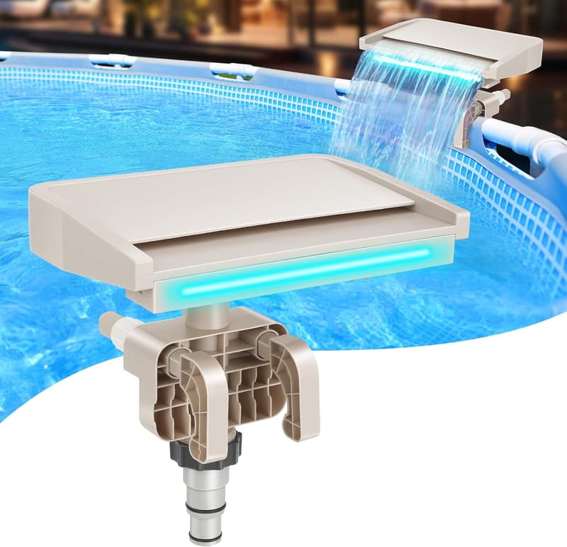 LED-Poolbrunnen Wasserfall für oberirdische Pools mit 7 Farben