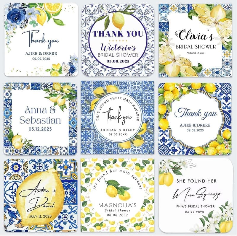 Personalisierte Zitronen-Geschenketiketten für Hochzeiten, 100 Stück