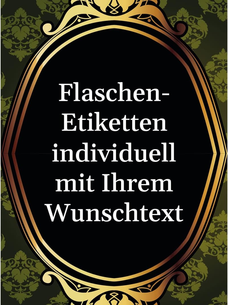 Personalisierte Flaschenetiketten in Schwarz-Gold für Hochzeit oder Geburtstag