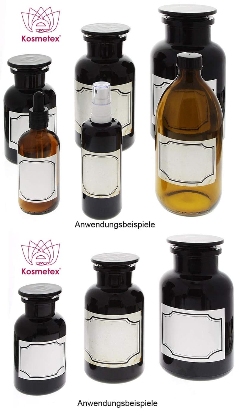 Vintage Apothekerflaschen Etikett Set 50 Stück, 5,2 x 7,4 cm