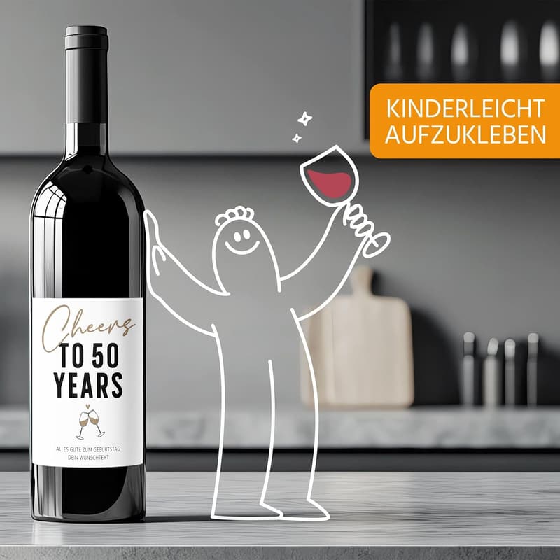 Personalisierte Weinetiketten für Geburtstagsgeschenke - Moonworks
