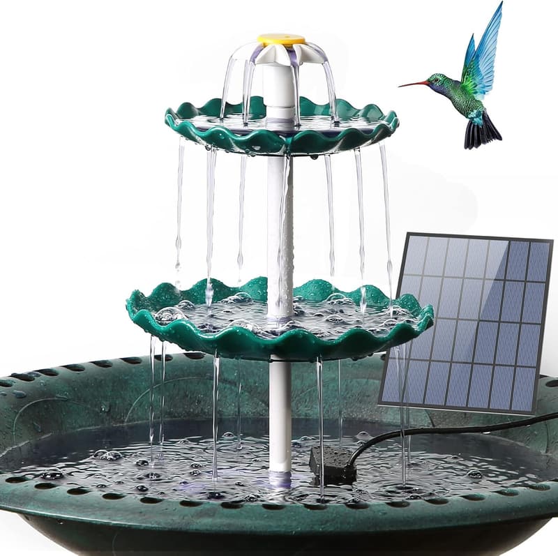 DIY Solarbrunnen und Vogelfütterer-Set für den Garten, 3,5W