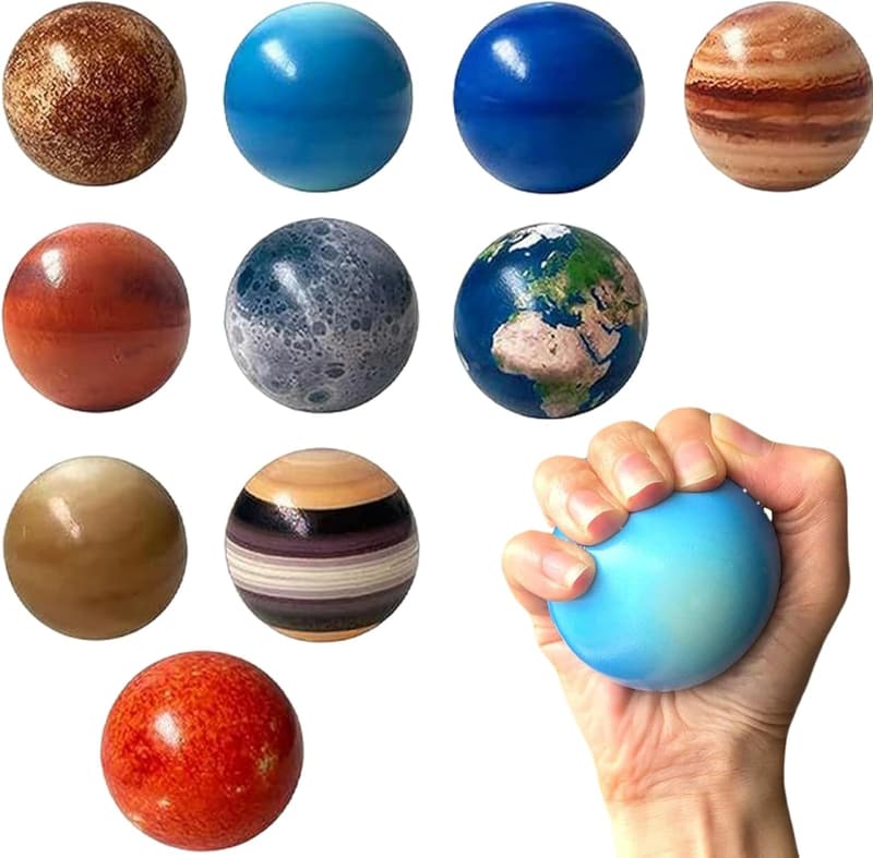 10er Set Solarsystem Stressbälle für Kinder und Erwachsene