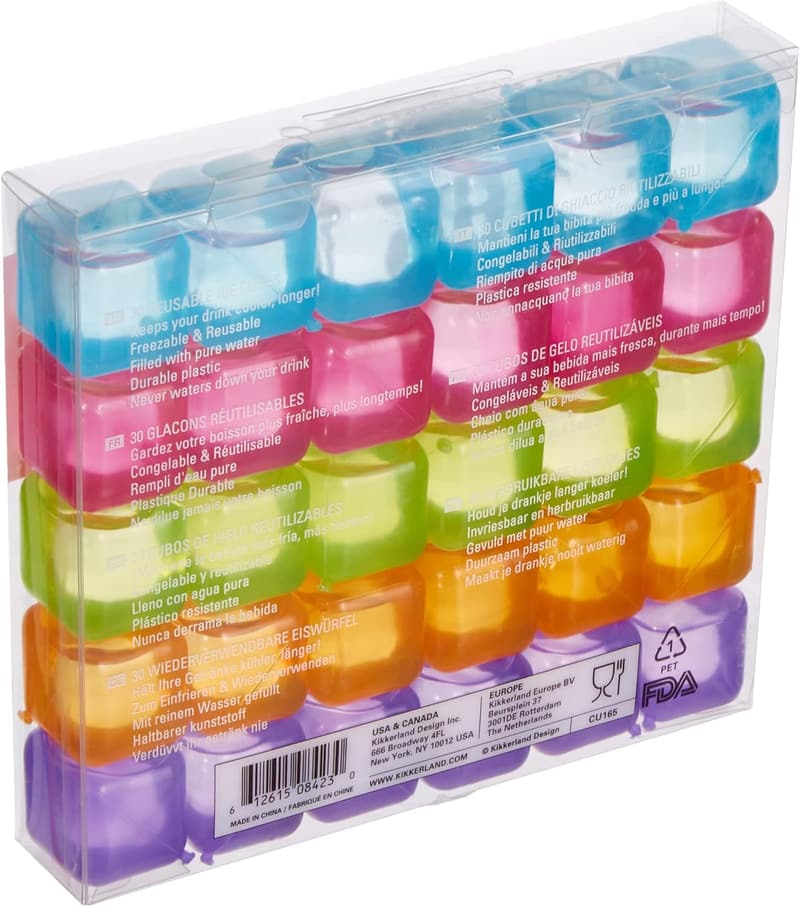 Eiswürfelform Set aus Kunststoff, 30 Stück, bunt