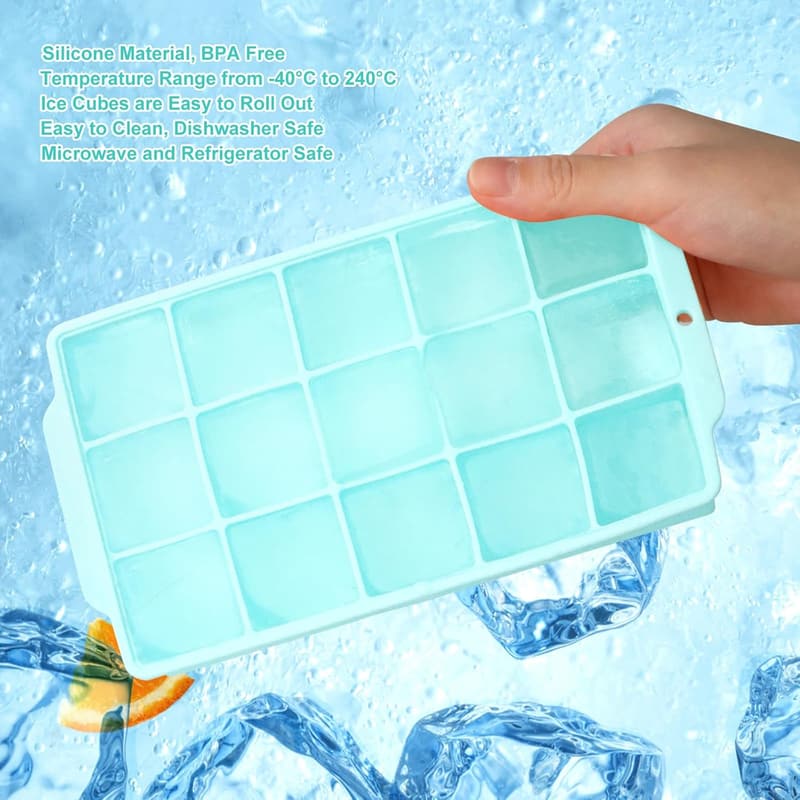 Eiswürfelform aus Silikon, 2 Stück mit 30 Fächern, 3,5 cm würfel für Cocktails und Getränke