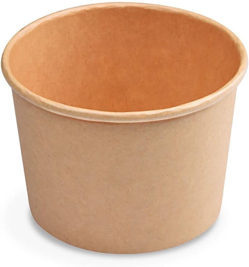 50 braune Eisbecher aus Kraftpapier, 250 ml, 90 mm