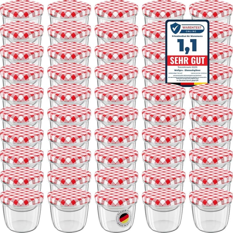 50x Einmachgläser 230 ml mit Schraubdeckel - Made in Germany