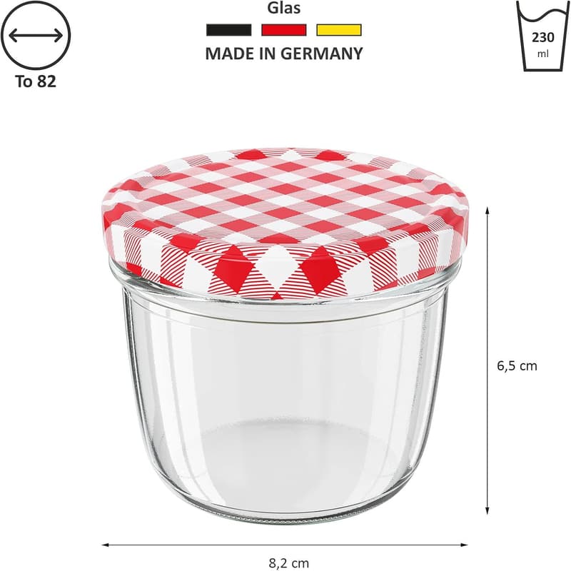 50x Einmachgläser 230 ml mit Schraubdeckel - Made in Germany