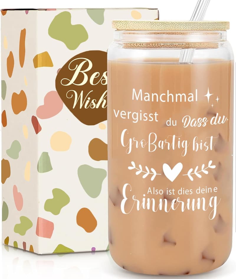 Personalisiertes 500ml Trinkglas mit Spruch für Freundinnen