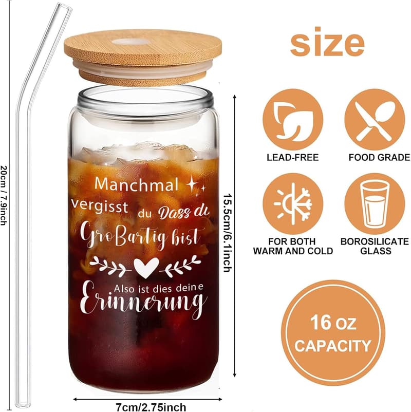 Personalisiertes 500ml Trinkglas mit Spruch für Freundinnen
