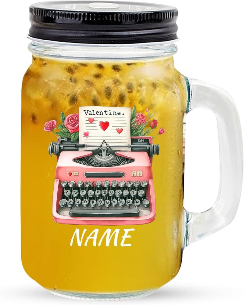 Personalisierbares Trinkglas mit Henkel 16 oz für Eiskaffee und Smoothies