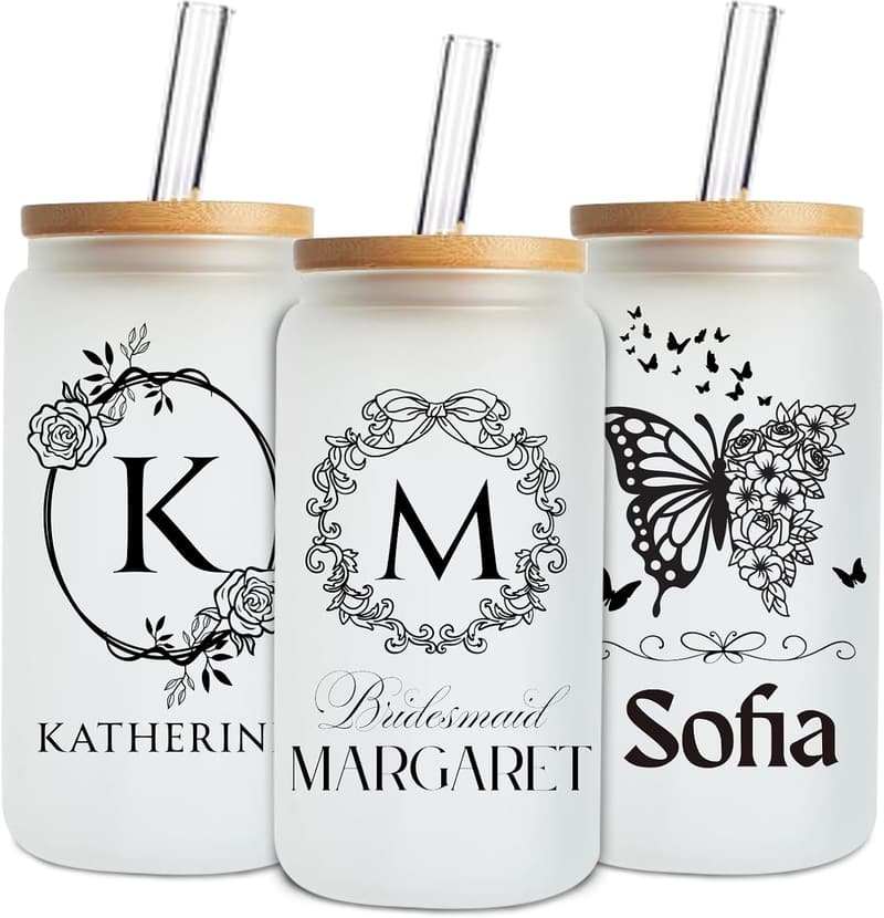 Personalisierter Mason Jar mit Deckel und Strohhalm – 530 ml für Muttertag und Geburtstagsgeschenke