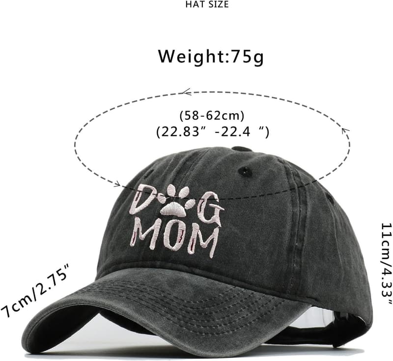 Bestickte Denim-Baseballkappe für Hundeliebhaber