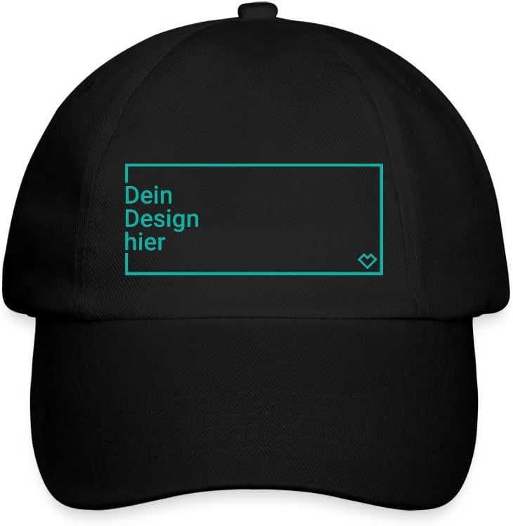 Personalisierbare Baseballkappe mit Foto und Text - Schwarz