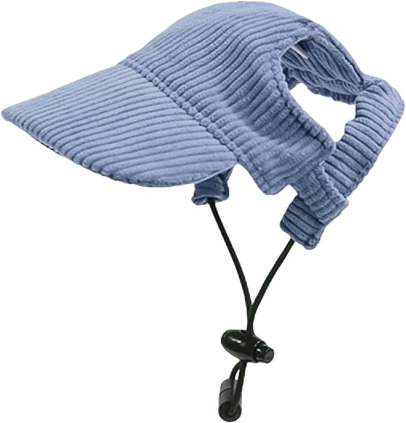 Verstellbare Hundemütze mit Ohrlöchern für Sommerschutz (Blau, L)