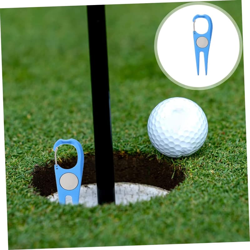 Golfschläger Reparatur Set mit Divot-Werkzeugen und Ballmarker, Edelstahl schwarz