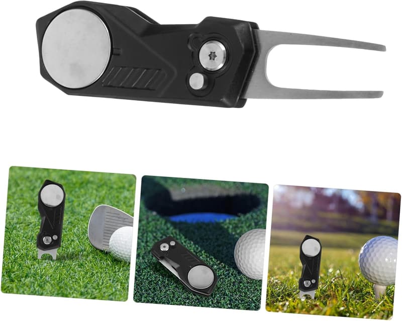 Faltbares Golf-Divot-Tool aus schwarzer Aluminiumlegierung