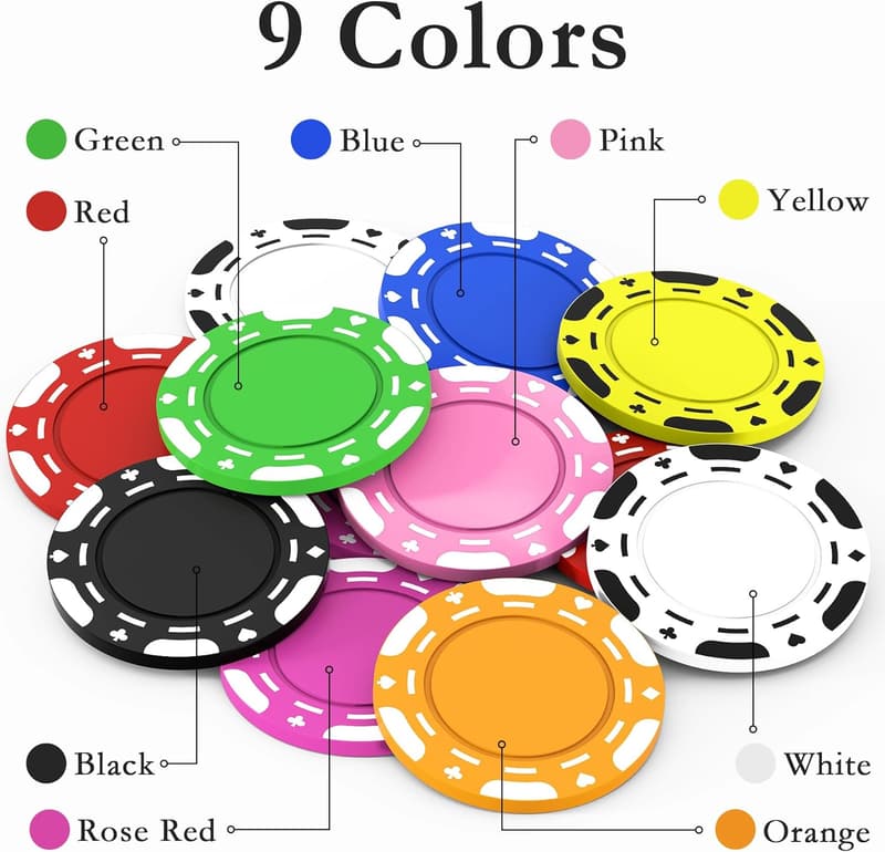 Individuelle ABS-Poker-Chips für Partys – 100–1000 Stück, 9 Farben, personalisierbar