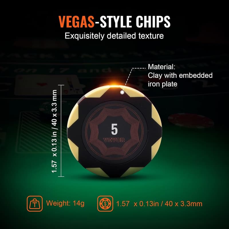 Komplettes Pokerchip-Set für 9-10 Spieler mit Koffer und Zubehör