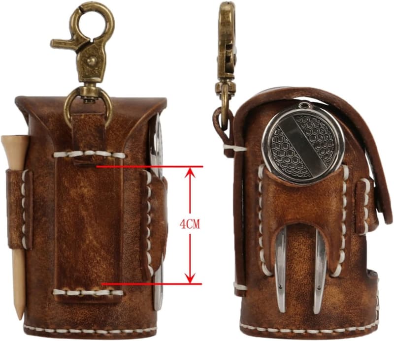 Personalisierte Ledertasche für Golfbälle mit Gravur für Golfspieler