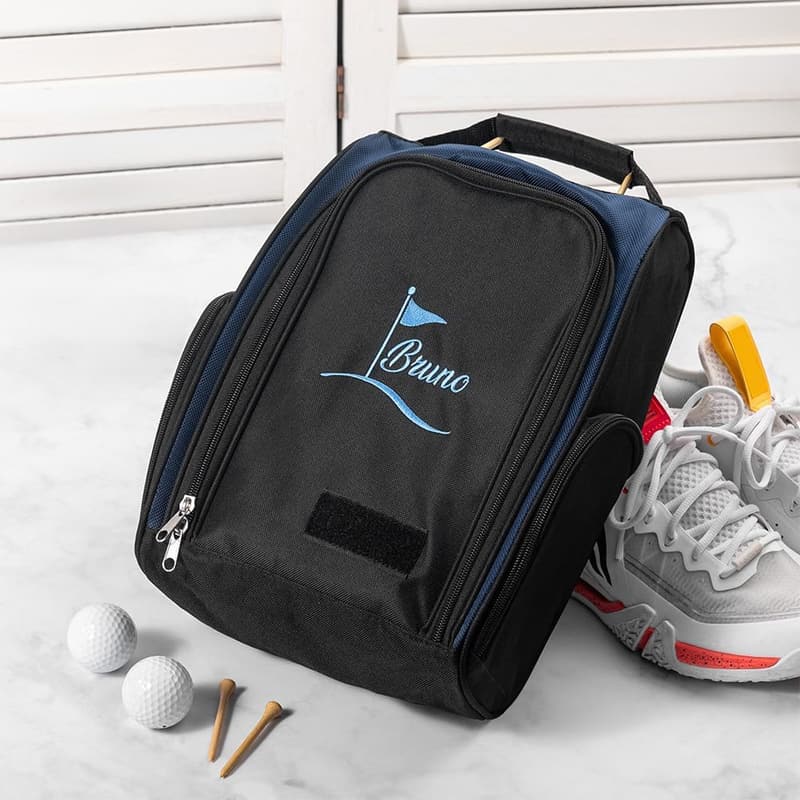 Personalisierte Golf-Schuhtasche aus Canvas mit Namensstickerei
