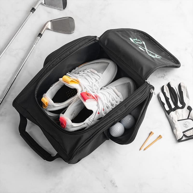 Personalisierte Golf-Schuhtasche aus Canvas mit Namensstickerei
