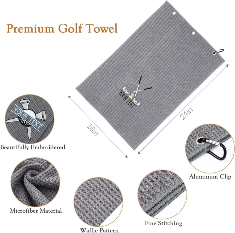 Personalisierte Golfhandtücher für Männer und Frauen, 40 x 60 cm