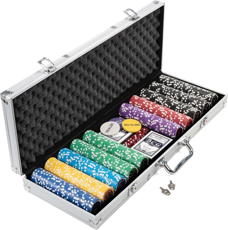 Nexos Pokerkoffer mit 500 Laser-Pokerchips, Deluxe-Set