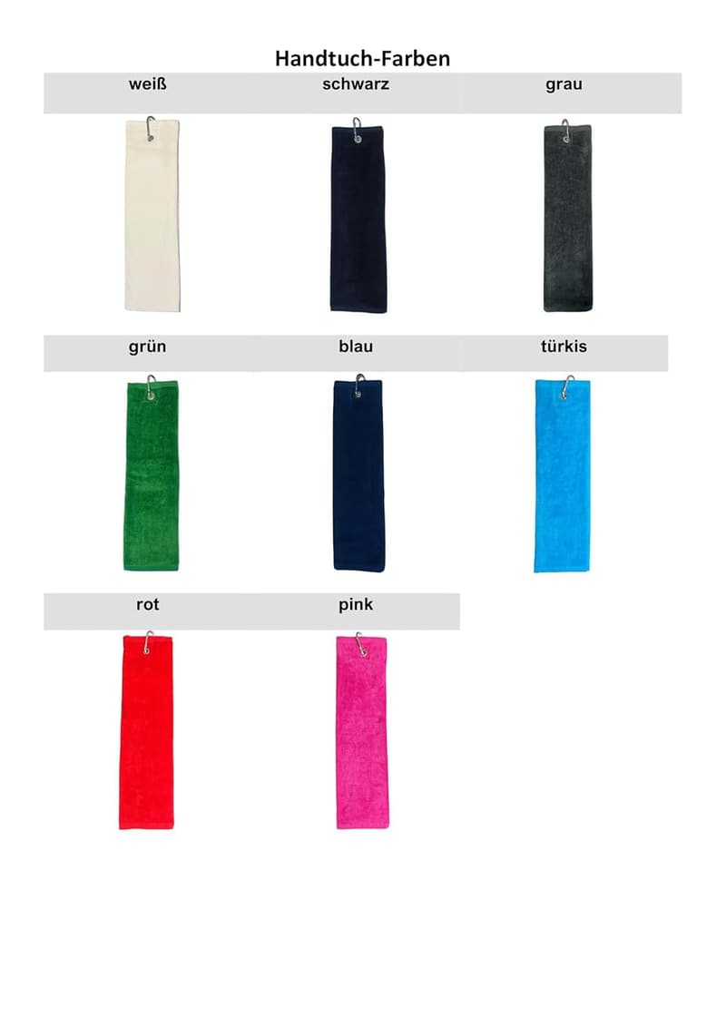Personalisierte Golfhandtücher aus 100% Baumwolle mit Name – 40x50 cm
