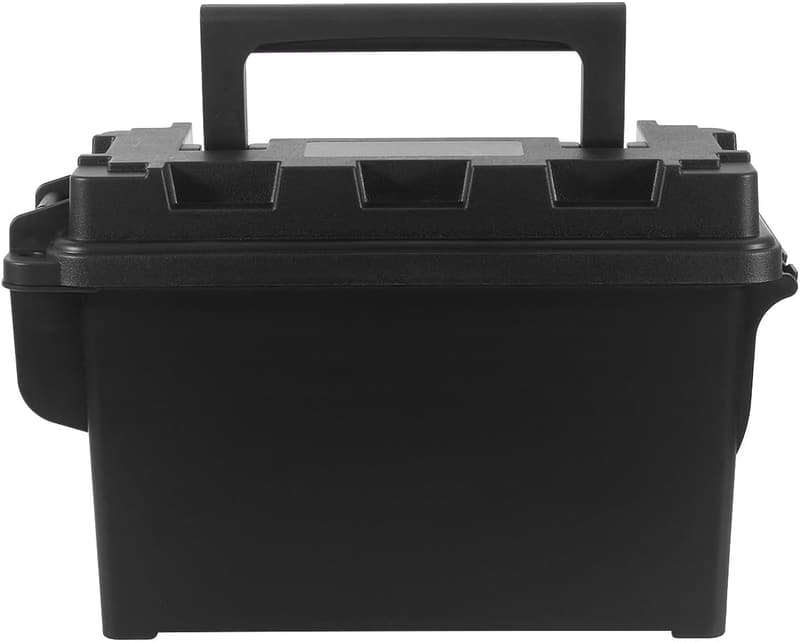 Einklappbare Kunststoff-Munitionsbox mit Tragegriff, schwarz, 28,7 x 12,8 x 17,7 cm