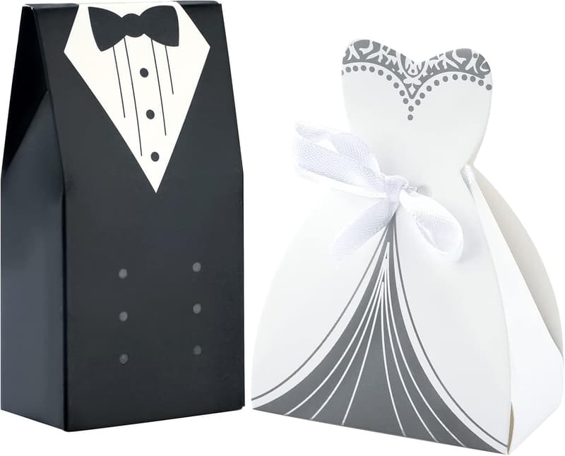 Hochzeit Süßigkeitenboxen - 100 Stück für Brautpaare