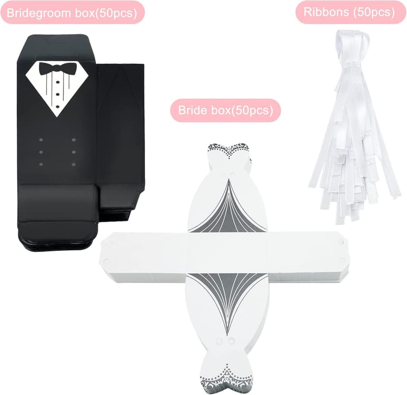 Hochzeit Süßigkeitenboxen - 100 Stück für Brautpaare