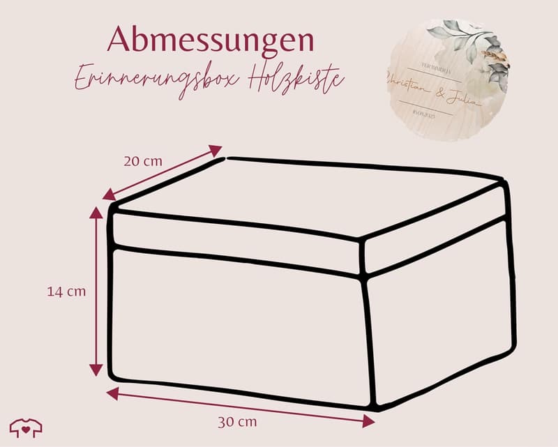 Erinnerungsbox für die Hochzeit - Liebesgeschenk Holzkiste 30 x 20