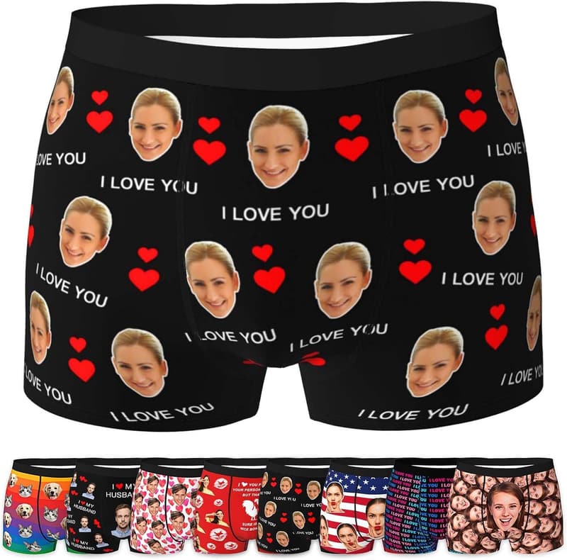 Personalisierte Herren-Boxershorts mit Gesichtern für Männer – ideal als Geburtstags- oder Valentinstagsgeschenk.