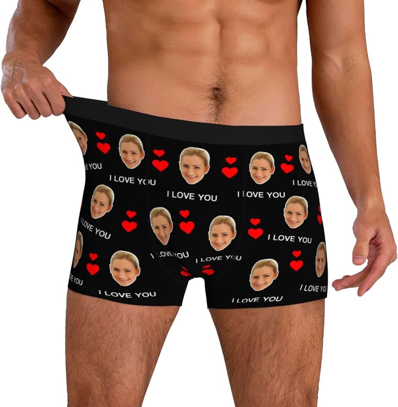 Personalisierte Herren-Boxershorts mit Gesichtern für Männer – ideal als Geburtstags- oder Valentinstagsgeschenk.