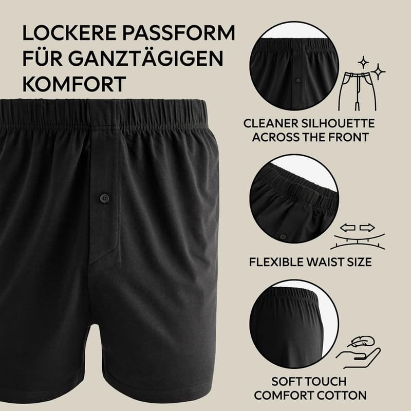 Bequeme Baumwoll-Boxershorts für Herren im 4er-Pack