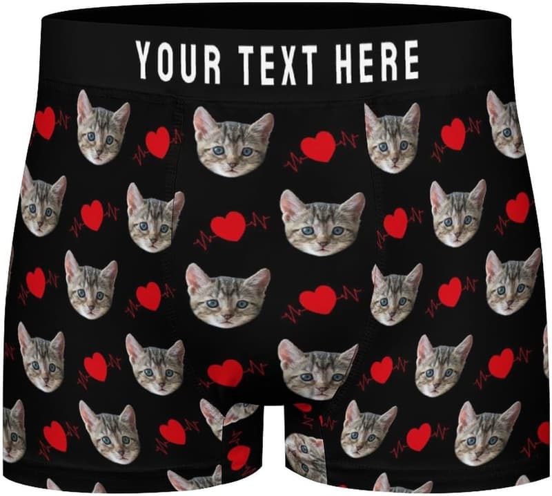 Personalisierte Boxershorts für Männer mit Foto und Namen, Größe XS-4XL